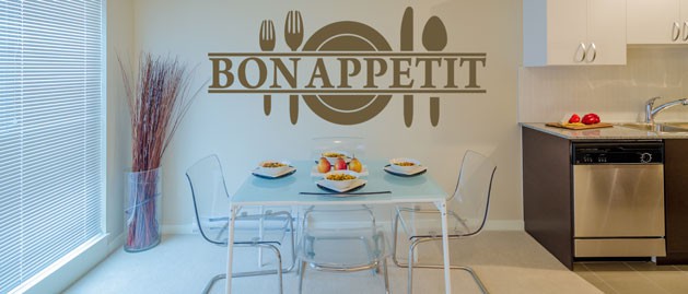 Samolepka na stnu s textem - Bon Appetit, polep na stnu a nbytek