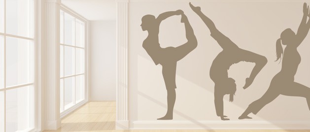 Samolepka na stnu gymnastka modern, polep na stnu a nbytek