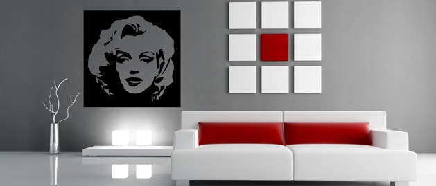 Nlepka na ze obraz Marilyn Monroe, polep na stnu a nbytek