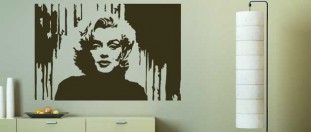 Nlepka na ze Marilyn Monroe portrt, polep na stnu a nbytek