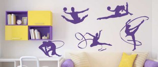 Samolepka na stnu modern gymnastky, polep na stnu a nbytek