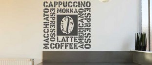 Samolepka na ze coffee latte espresso, polep na stnu a nbytek