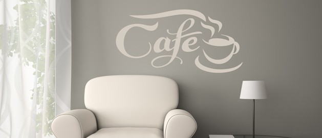samolepka na zeď Nápis cafe