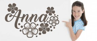 Samolepka na ze a dvee se jmnem - Anna, polep na stnu a nbytek