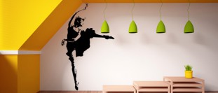 Samolepka na zeď baletka při tanci, polep na stěnu a nábytek