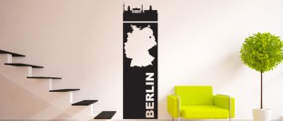 Samolepka na zeď Berlin pruh s mapou, polep na stěnu a nábytek