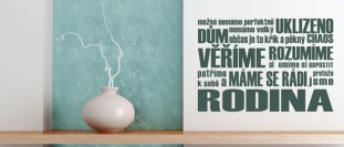 Samolepka na stnu s cittem - O rodin, polep na stnu a nbytek