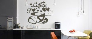 Samolepka na ze coffee design, polep na stnu a nbytek