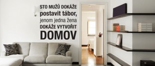 Samolepka na ze s textem - Domov doke, polep na stnu a nbytek