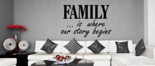 Nlepka na ze s textem - Family is where, polep na stnu a nbytek