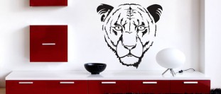 Samolepka na zeď hlava tygra, polep na stěnu a nábytek