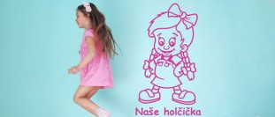 Nlepka na ze a dvee holika s culky, polep na stnu a nbytek