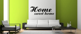 Samolepka na stnu s textem - Home sweet home, polep na stnu a nbytek