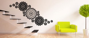Nálepka na zeď trs abstraktních jiřin, polep na stěnu a nábytek