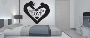 Samolepka na stěnu s textem - Jump for love, polep na stěnu a nábytek