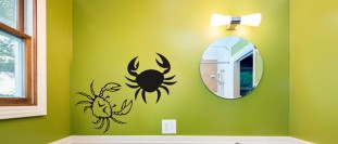 Samolepka na stěnu silueta kraba, polep na stěnu a nábytek