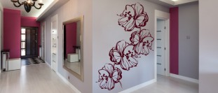 Samolepka na stěnu tři květy ibišku, polep na stěnu a nábytek
