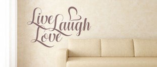 Samolepka na ze s textem - Live Laugh Love, polep na stnu a nbytek