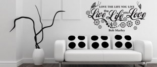 Samolepka na ze s textem - Live Life Love, polep na stnu a nbytek