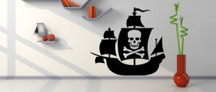 Nálepka na zeď loď pirátů, polep na stěnu a nábytek
