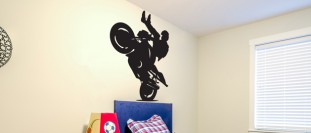 Samolepka na ze moto akrobat, polep na stnu a nbytek