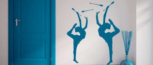 Nlepka na stnu gymnastka s kuely, polep na stnu a nbytek