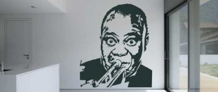 Nlepka na stnu Louis Armstrong, polep na stnu a nbytek