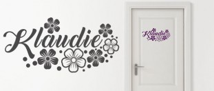 Nlepka na ze a dvee se jmnem - Klaudie, polep na stnu a nbytek