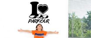 Nlepka na ze i love parkour, polep na stnu a nbytek