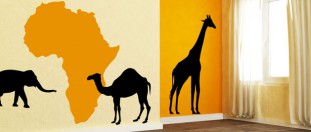 Nálepka na zeď mapa Afriky, polep na stěnu a nábytek
