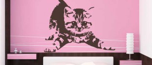 Nálepka na zeď roztomilé koťátko, polep na stěnu a nábytek