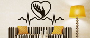 Nálepky na stěnu srdeční puls, polep na stěnu a nábytek