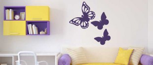 Nálepky na zeď motýlci tři, polep na stěnu a nábytek