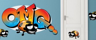OMG graffiti - barevn samolepka na ze, polep na stnu a nbytek