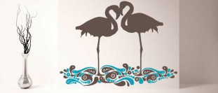 Nálepka na zeď pelikáni dvě barvy, polep na stěnu a nábytek