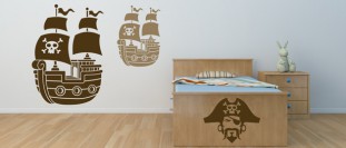 Nálepka na zeď hlava piráta, polep na stěnu a nábytek