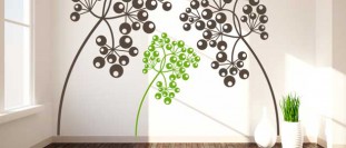 Samolepa na stěnu rostlina s bobulemi, polep na stěnu a nábytek