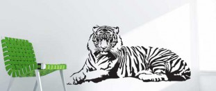 Samolepka na stěnu ležící tygr, polep na stěnu a nábytek