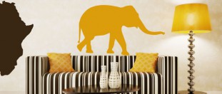 Samolepka na stěnu slon silueta, polep na stěnu a nábytek