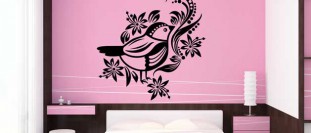 Samolepka na zeď dekorační ptáček, polep na stěnu a nábytek