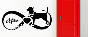 Samolepka na zeď psí láska - chihuahua, polep na stěnu a nábytek