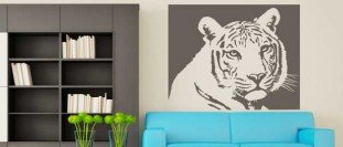 Samolepky na stěnu hlava tygra, polep na stěnu a nábytek