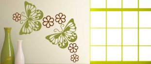 Samolepky na stěnu motýlci a květinky, polep na stěnu a nábytek