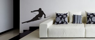 Samolepka na zeď slalom na lyžích, polep na stěnu a nábytek