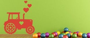 Nlepka na ze traktor se srdky pro holky, polep na stnu a nbytek